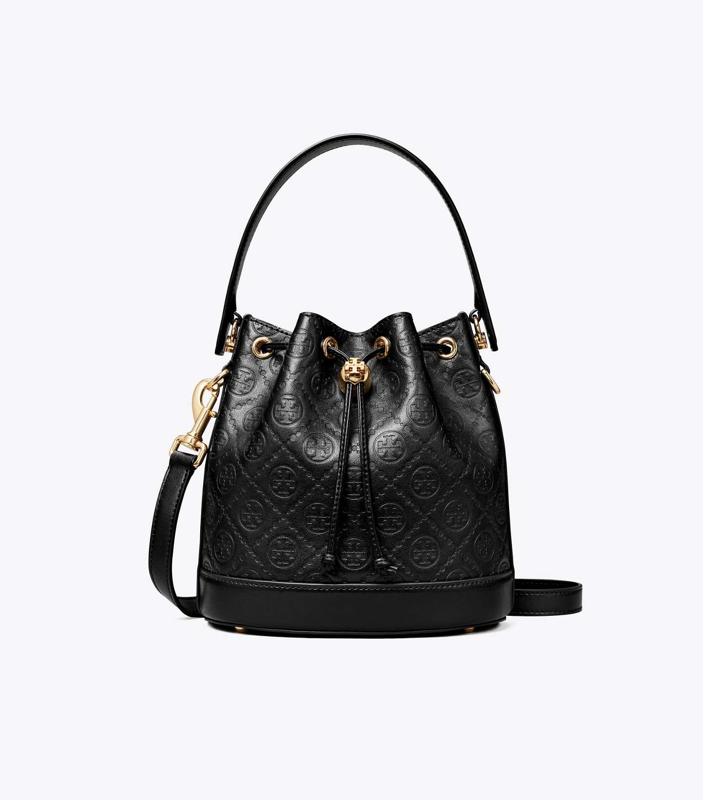 T Monogram Leather Bucket Bag