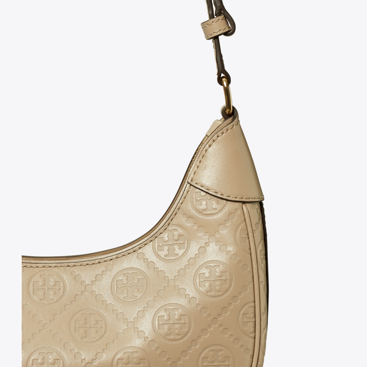 T Monogram Leather Crescent Bag: Women's Designer Shoulder