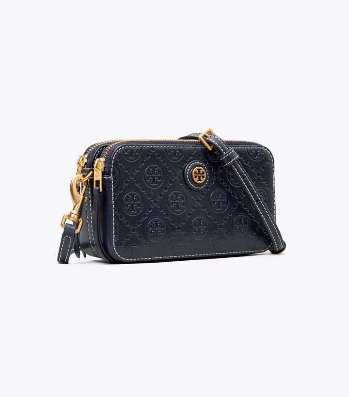 T Monogram Leather Double-Zip Mini Bag: Women's Handbags