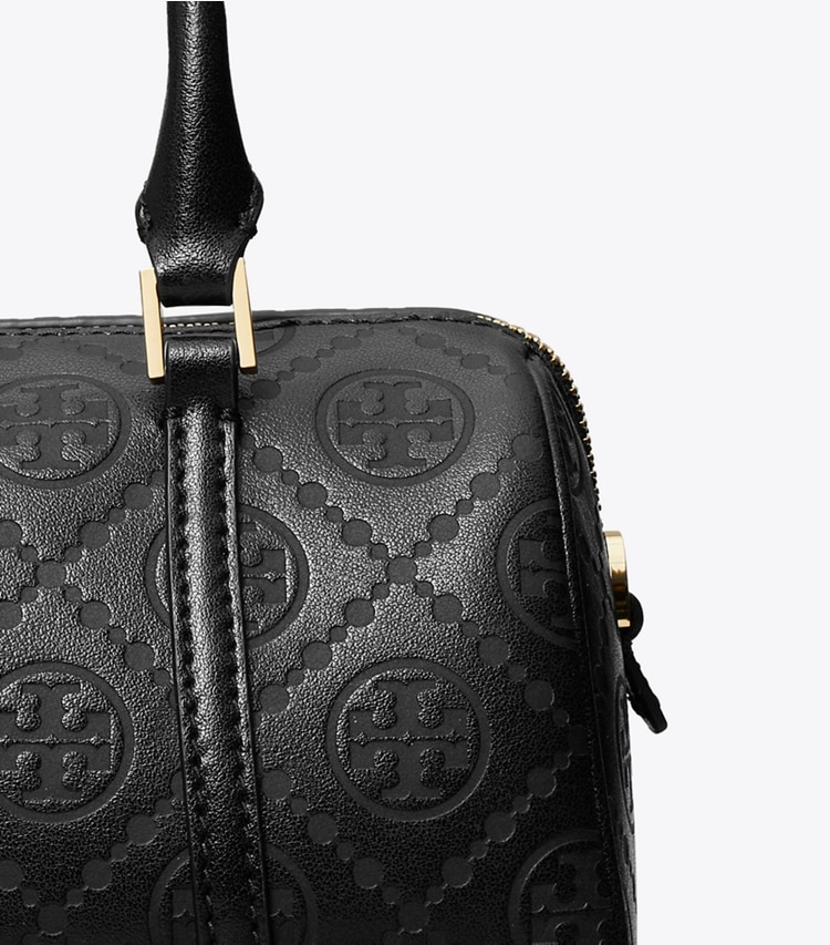 Tory Burch designer クロスボディバッグ Tモノグラム レザー プチバレルバッグ in Black ディテール