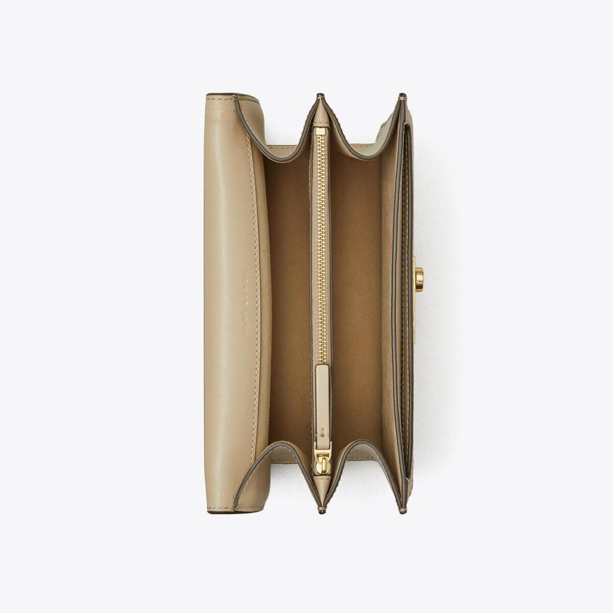 極美品】TORYBURCH Tロゴ 型押し ホワイト アイボリー ゴールド