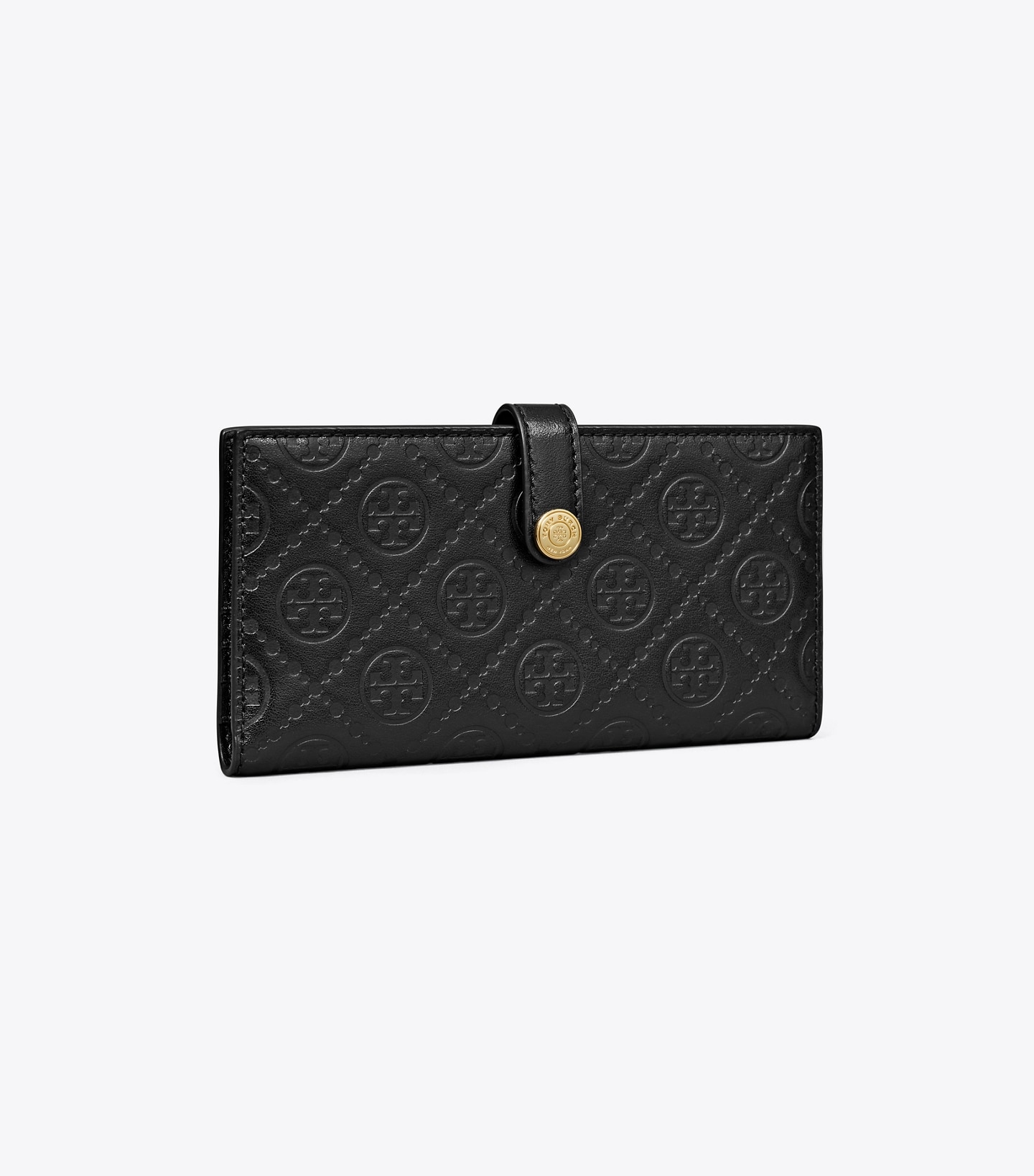 T Monogram Leather Zip Slim Wallet