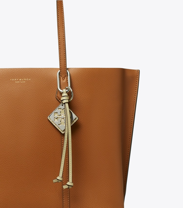 Tory Burch designer bag charms & key rings T Monogram Logo Key Ring in Olive Sprig / NEW IVORY detail