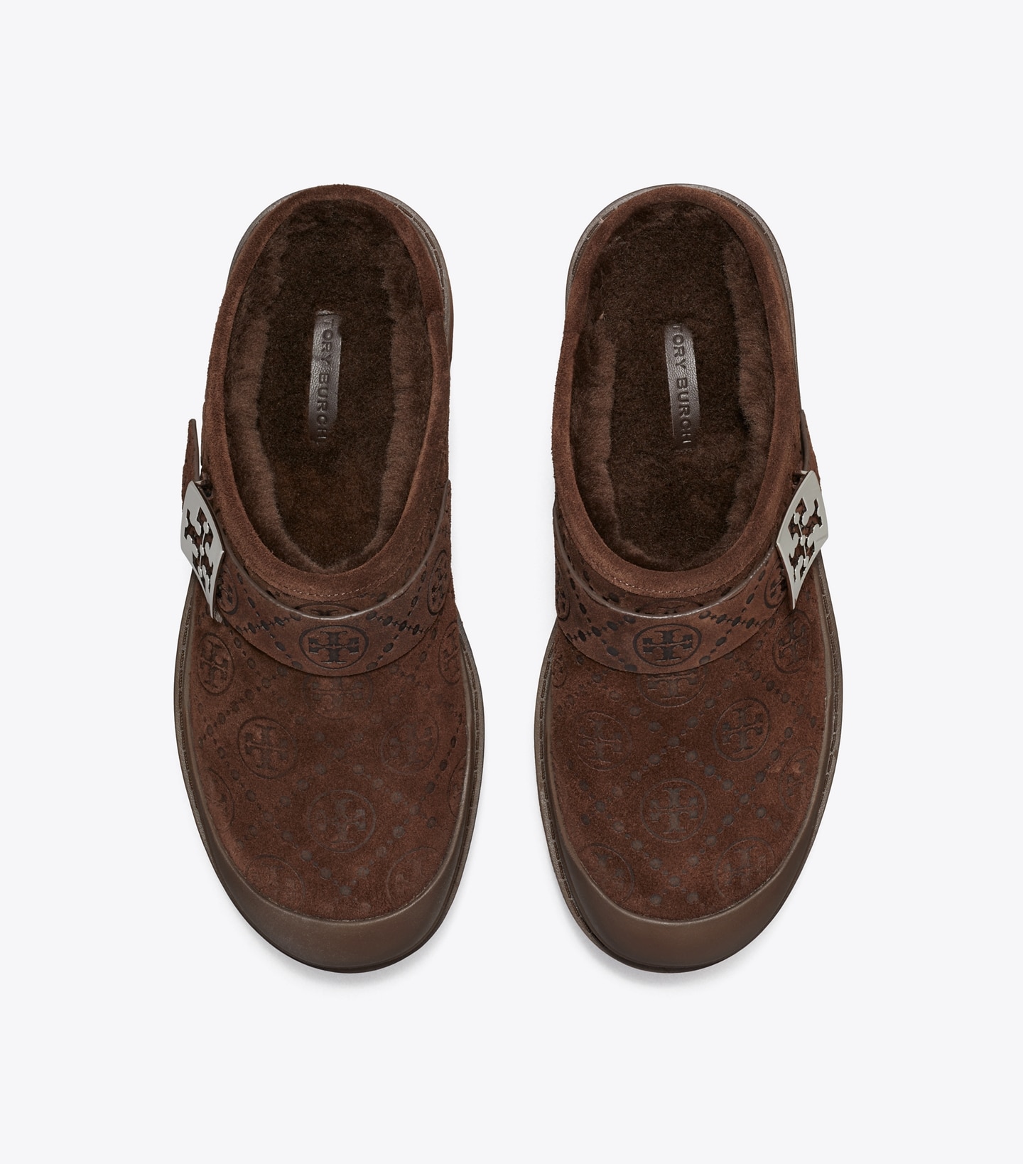 T Monogram Mellow Shearling Platform Mule