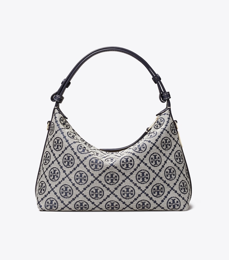 Tory Burch designer shoulder bags T Monogram Mellow Shoulder Bag in TORY NAVY back