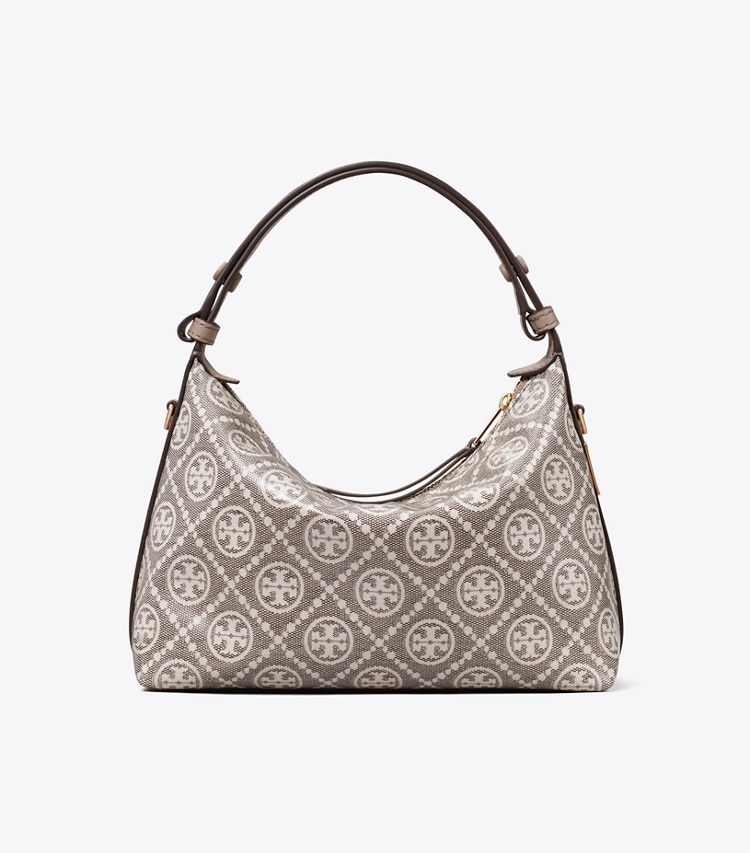 Tory Burch designer shoulder bags T Monogram Mellow Shoulder Bag in Charcoal back
