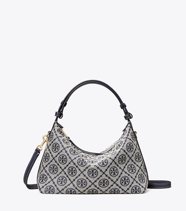 Tory Burch designer shoulder bags T Monogram Mellow Shoulder Bag in TORY NAVY front