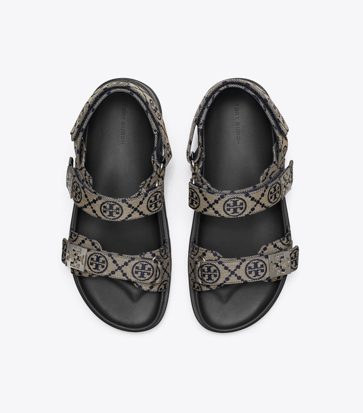 Tory Burch designer sandals T Monogram Mellow Sport Sandal in T MONOGRAM PERFECT NAVY overhead
