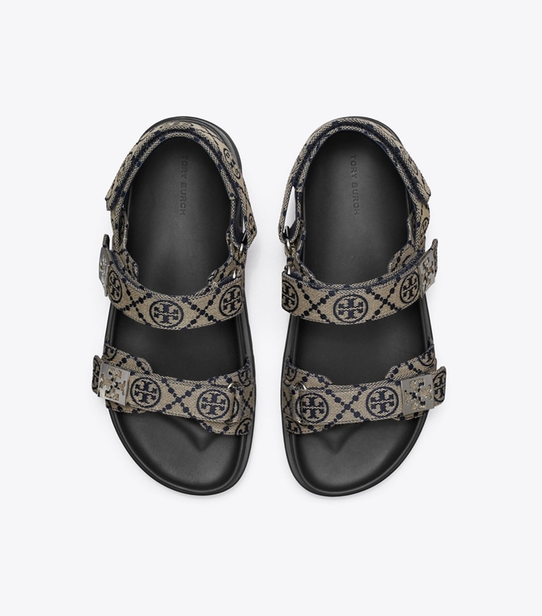 Tory Burch designer sandals T Monogram Mellow Sport Sandal in T MONOGRAM PERFECT NAVY overhead