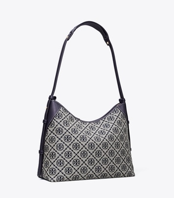 T Monogram Pebbled Messenger Bag