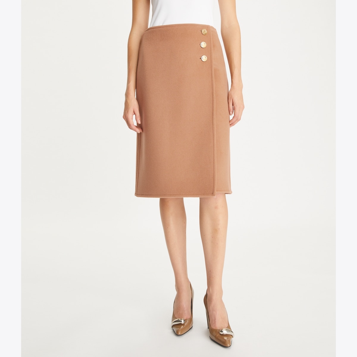 スカート tory burch T Monogram skirt T Monogram Midi Wrap Skirt: Women's Designer Bottoms | Tory