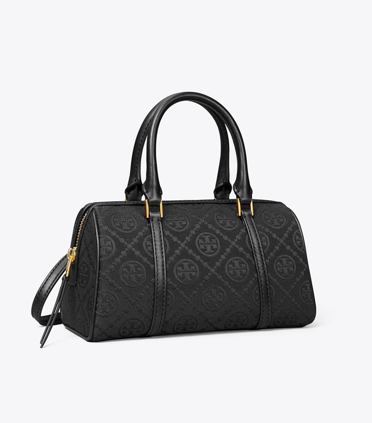 Tory Burch designer クロスボディバッグ Tモノグラム ミニバレルバッグ in Black angle