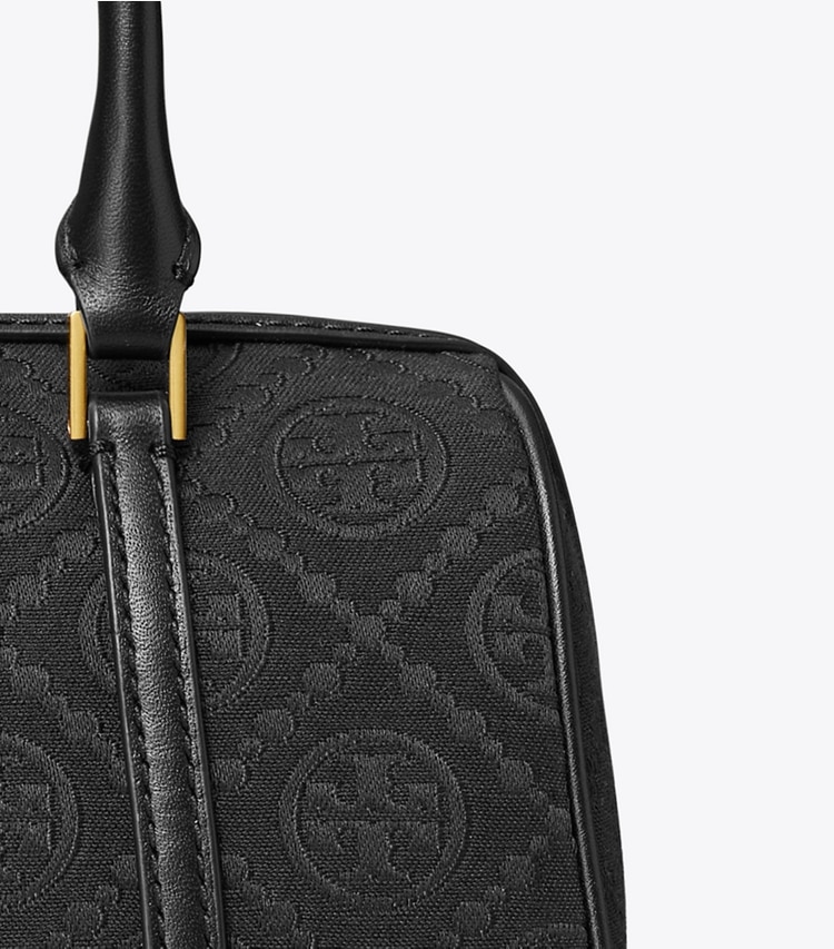 Tory Burch designer クロスボディバッグ Tモノグラム ミニバレルバッグ in Black ディテール
