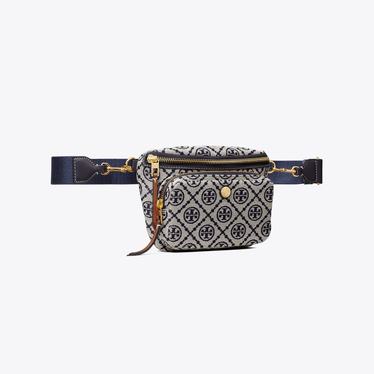 Tory burch T monogram 1.5 mavy blue Belt size small 13484 TORY BURCH T Monogram Jacquard Belt NAVY | main image 2
