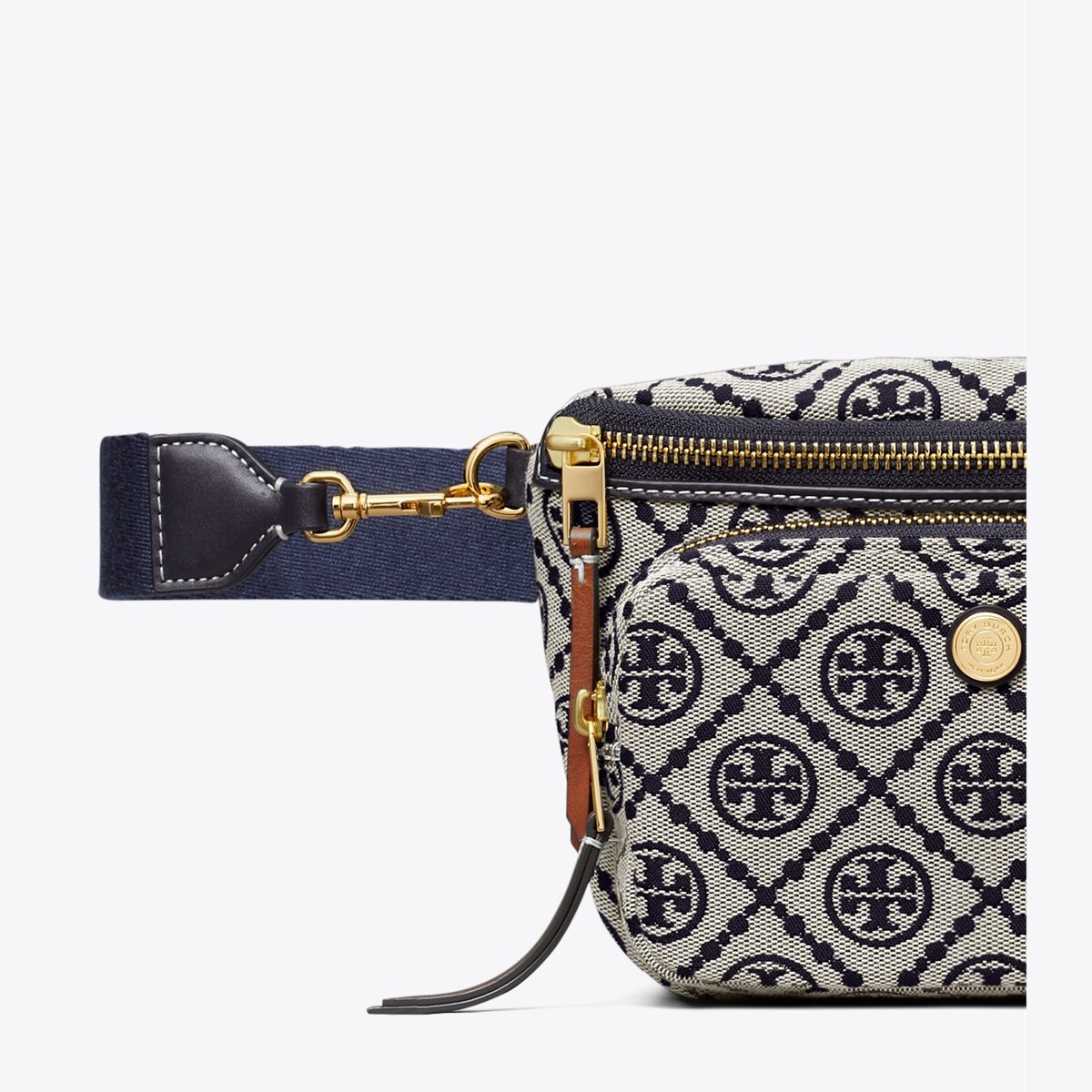 Tory burch T monogram 1.5 mavy blue Belt size small 13484 TORY BURCH T Monogram Jacquard Belt NAVY | main image 3