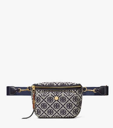 Tory Burch designer belt bags T Monogram Mini Belt Bag in Tory Navy front