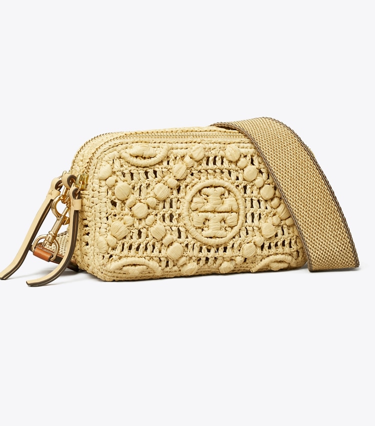 Tory Burch designer crossbody bags T Monogram Mini Miller Raffia Crossbody Bag in Natural angle