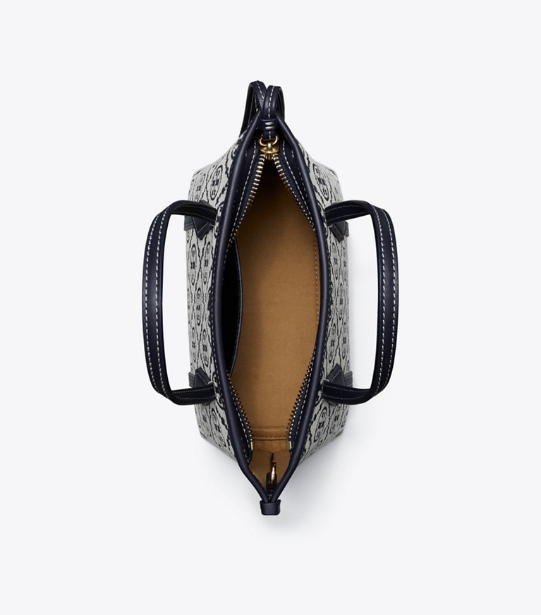 Tory Burch designer crossbody bags T Monogram Mini Perry Tote in Tory Navy angle
