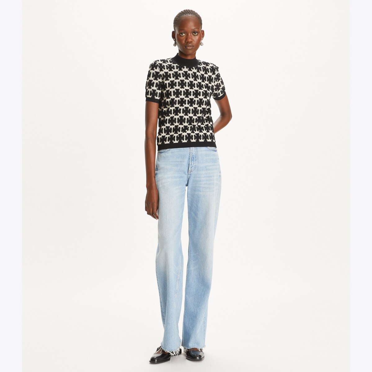 TORY BURCH ワイトレックテニムシンス 157135 403 t-monogram-mock-neck-tee-on-