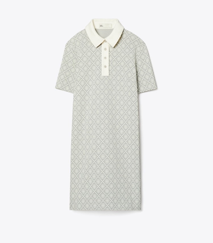 Tory Sport designer ドレス Tモノグラム ナイロン ポロドレス in Gray T MONOGRAM SMALL SPORT front