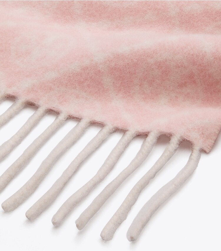 Tory Burch designer scarves T Monogram Oblong Scarf in Pink detail