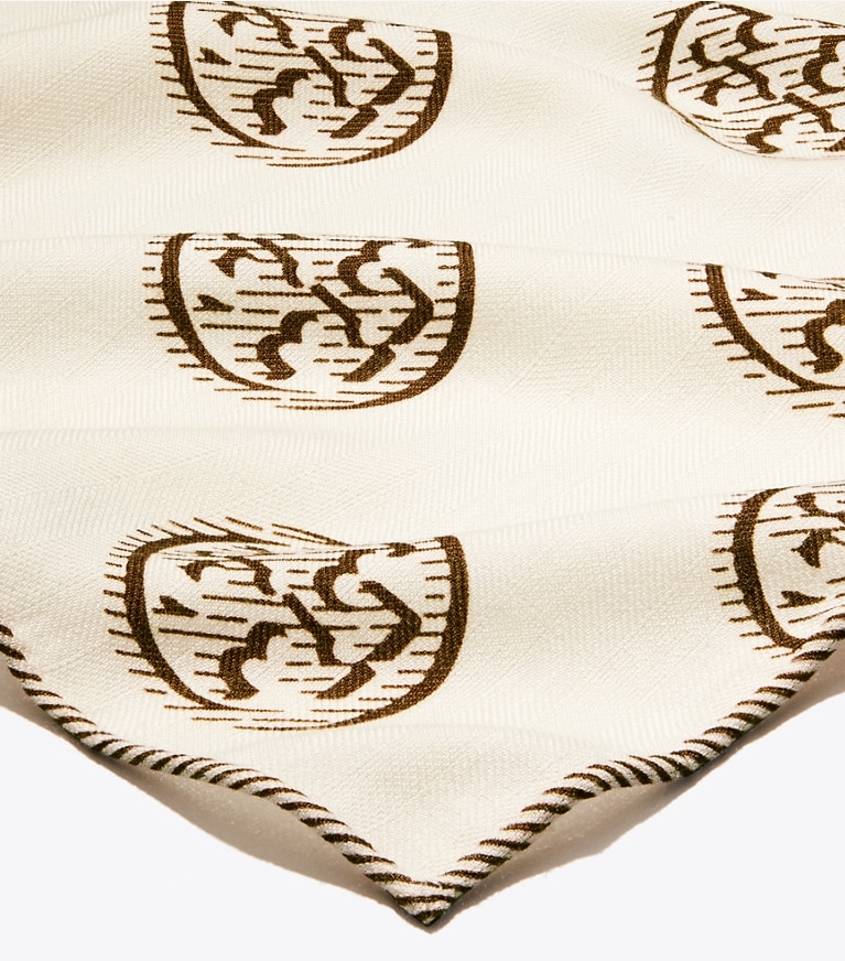 Tory Burch designer scarves T Monogram Oblong Scarf in Chocolate overhead