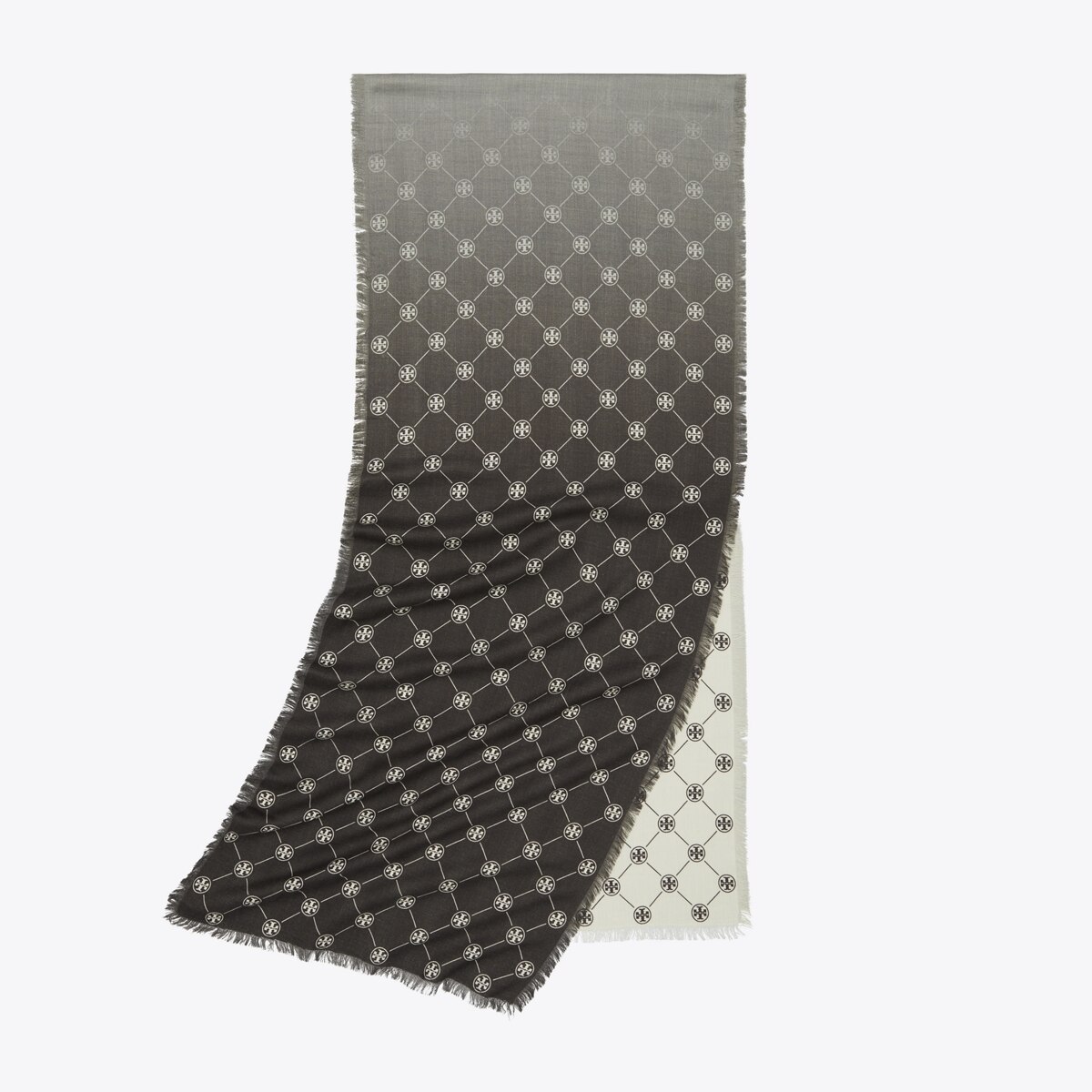 TORY BURCH｜ (T MONOGRAM OBLONG SCARF (164571-001)) Prismatic T Monogram Silk Square Scarf: Women's Designer