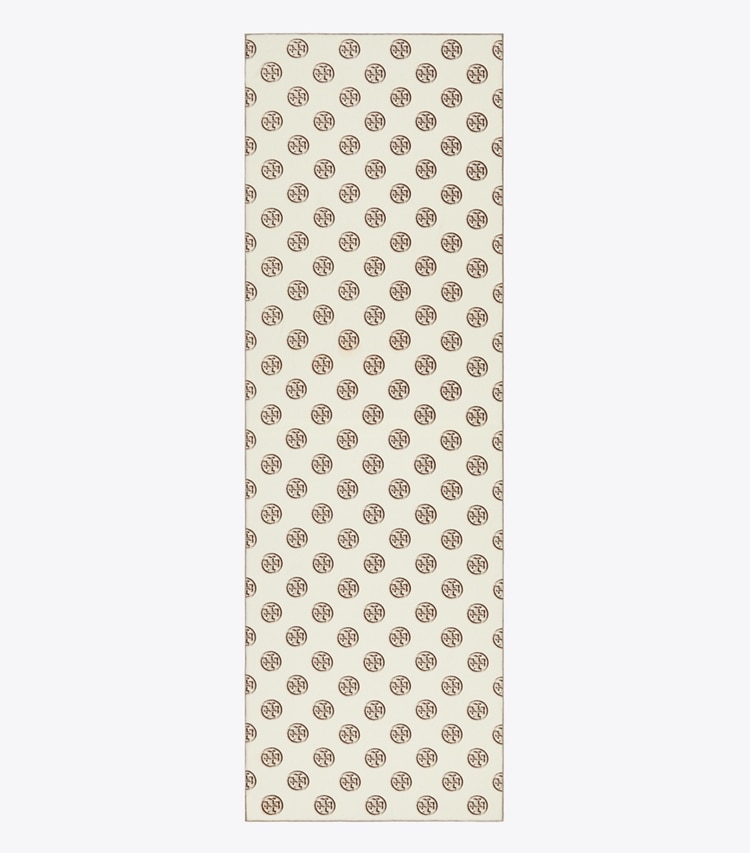 Tory Burch designer scarves T Monogram Oblong Scarf in Chocolate overhead