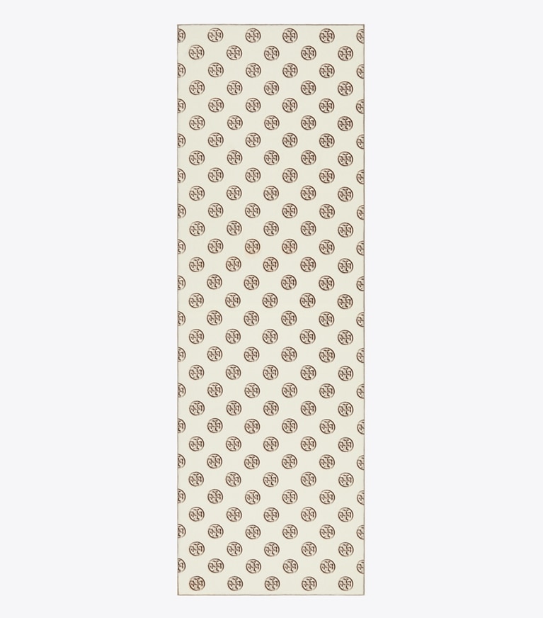 Tory Burch designer scarves T Monogram Oblong Scarf in Chocolate overhead