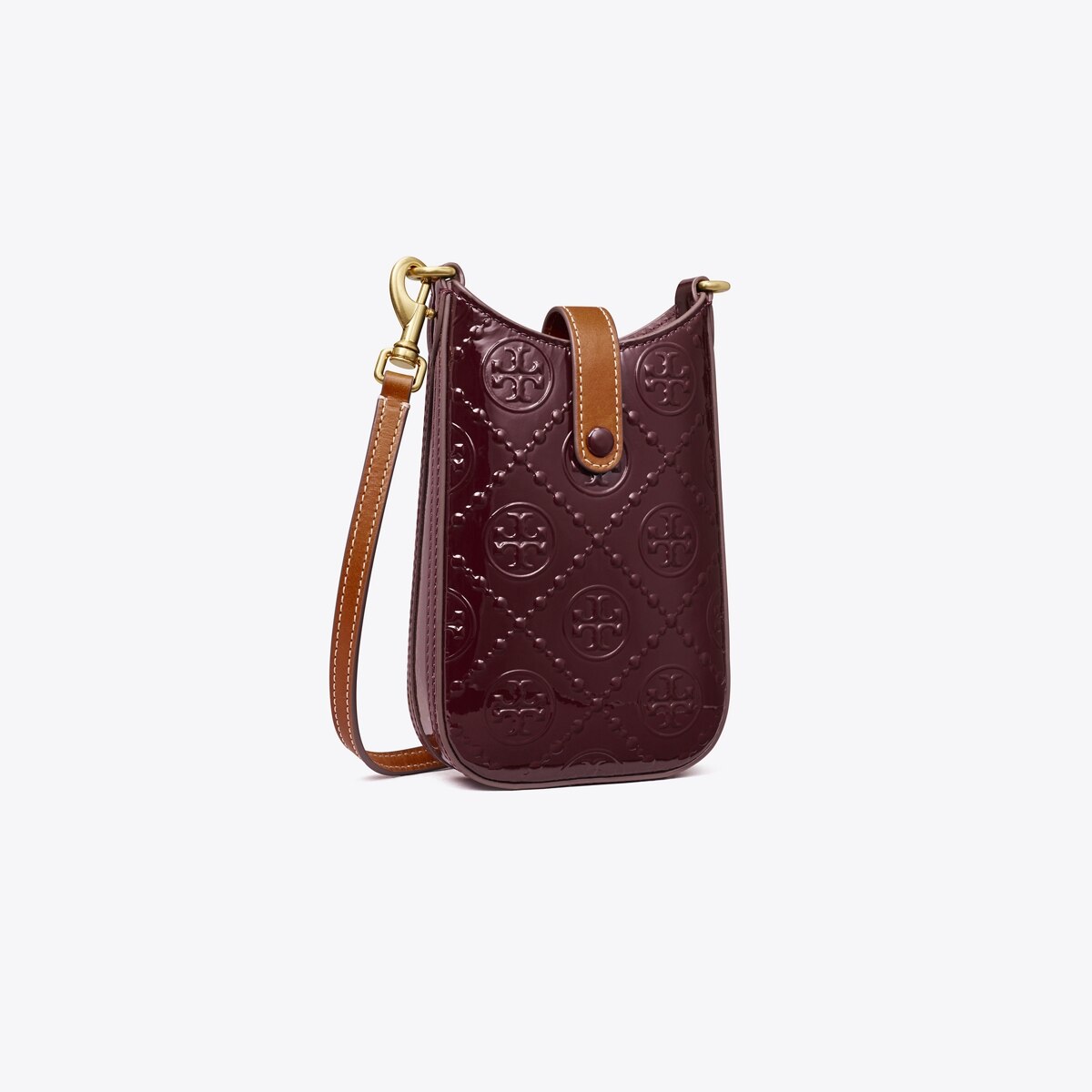 T Monogram Patent Embossed Phone Crossbody: Women's Designer