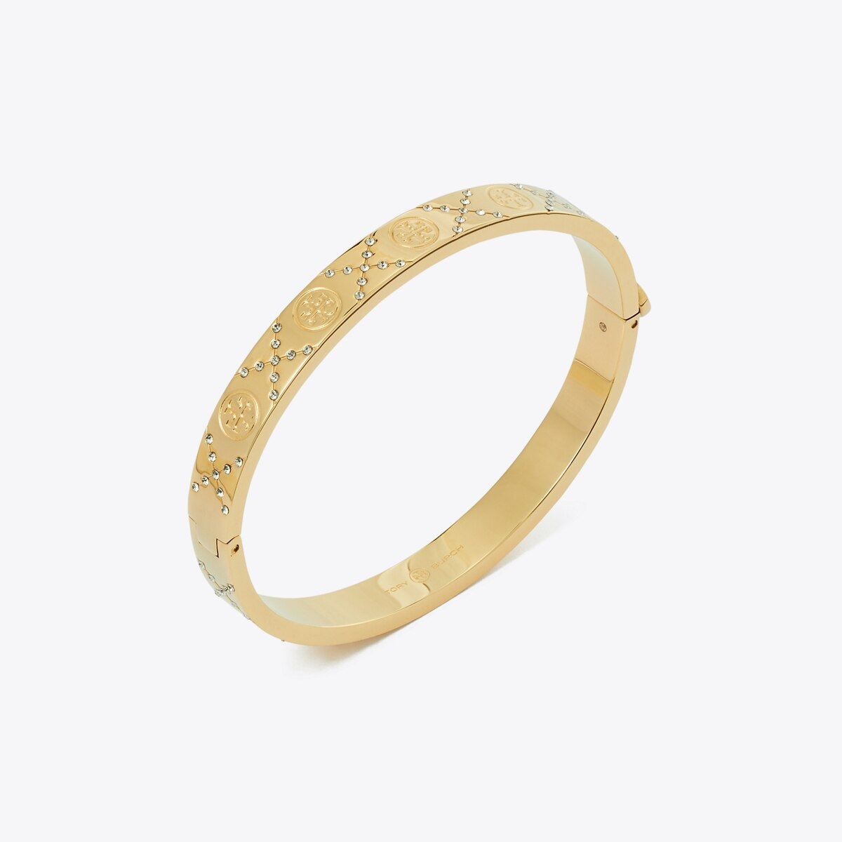 “Tory Burch” T Monogram×Floral Embroidery Bracelet T Monogram Hinge Bracelet: Women's Jewelry | Bracelets