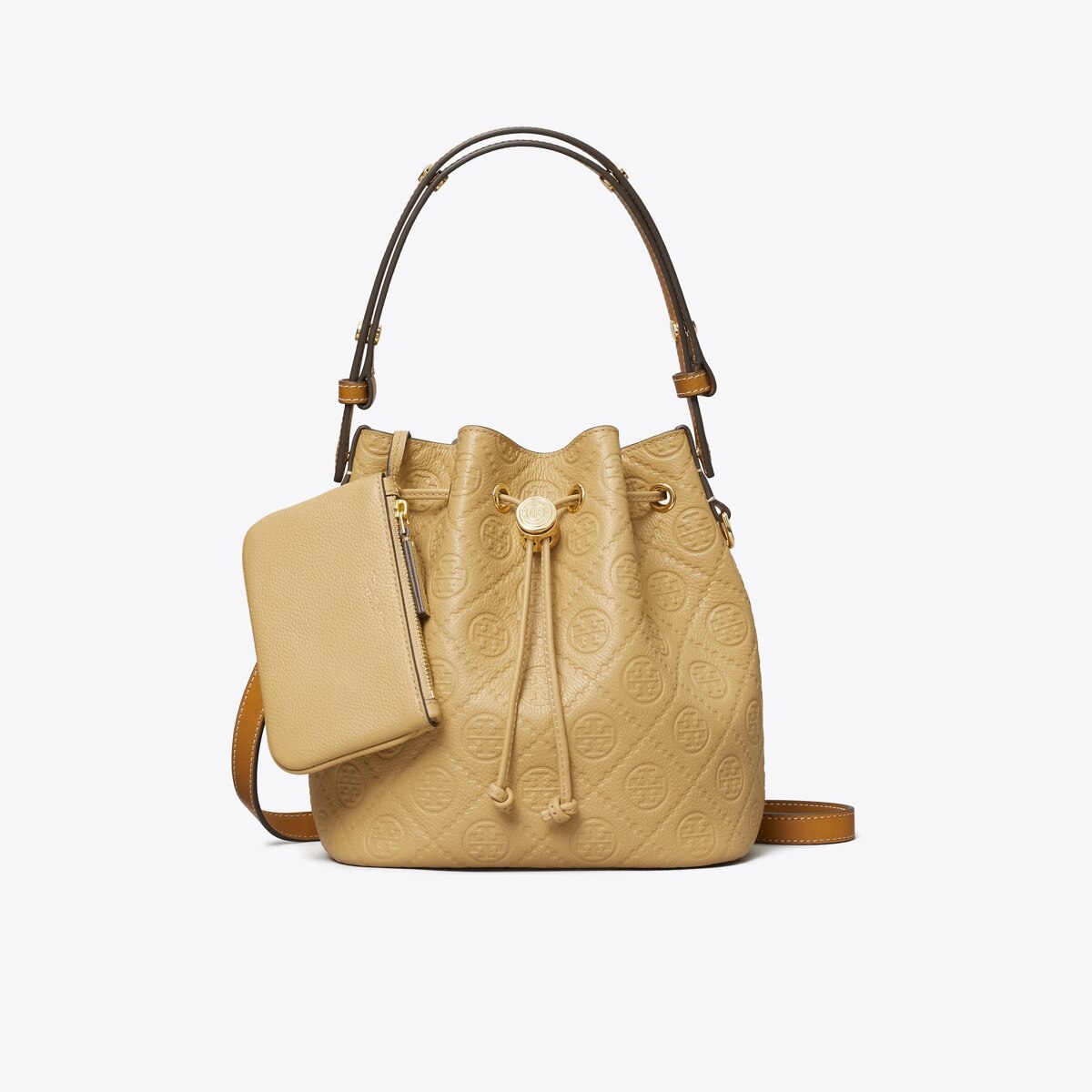 ショルダーバッグ・ポシェット Tory Burch FW25 BUCKET BAG WITH MONOGRAM T (169134 254) T Monogram Oversized Bucket Bag: Women's Designer Hobo Bags
