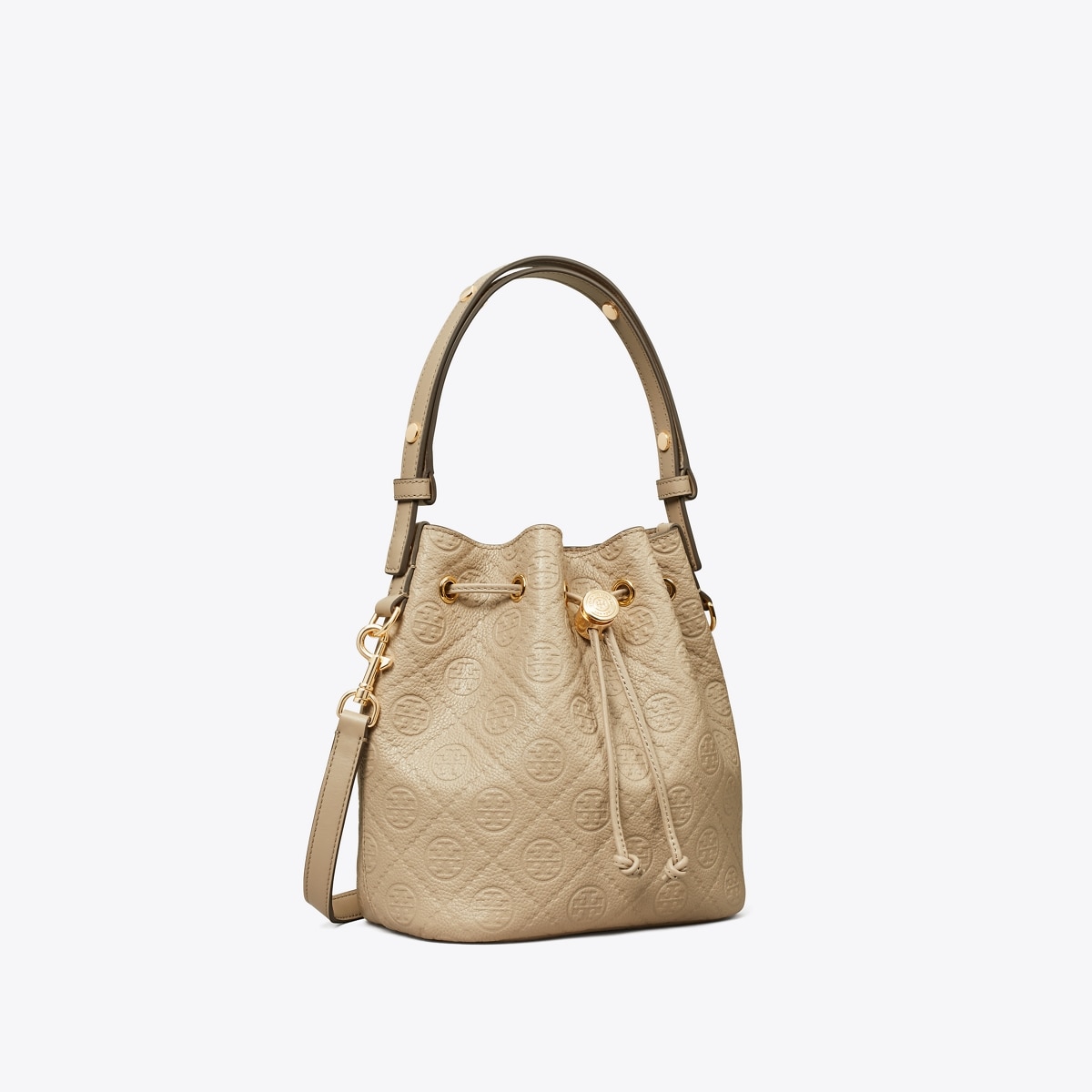 TORY BURCH バケットバッグ モノグラム t-monogram-pebble-bucket-bag-
