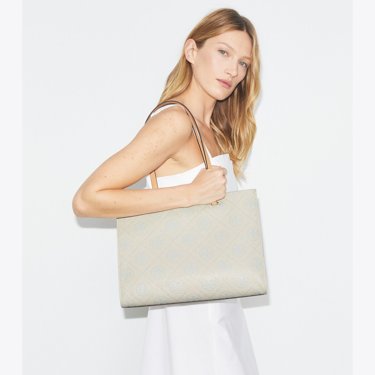 T Monogram Pebble Tote: Women's Designer Tote Bags Tory Burch
