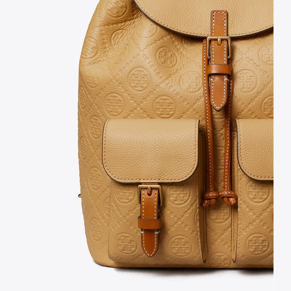 Tory Burch Pebbled Leather Drawstring Backpack in Camel WTO681348_1_enlarged.jpg?auto=  main image 3