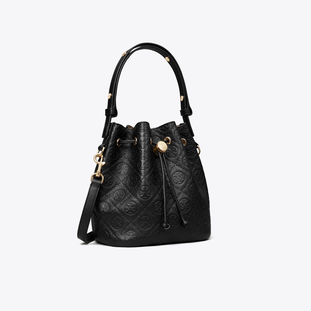 トートバッグ Tory Burch Monogram Bucket In Printed Cotton Monogram Blue T Monogram Bucket Bag: Women's Designer Crossbody Bags