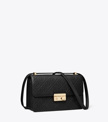 T Monogram Leather Shoulder Bag: Women's Designer Shoulder