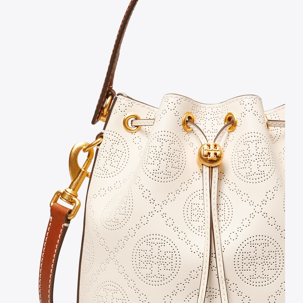 T Monogram Perforated Bucket Bag: Women's Handbags | Crossbody