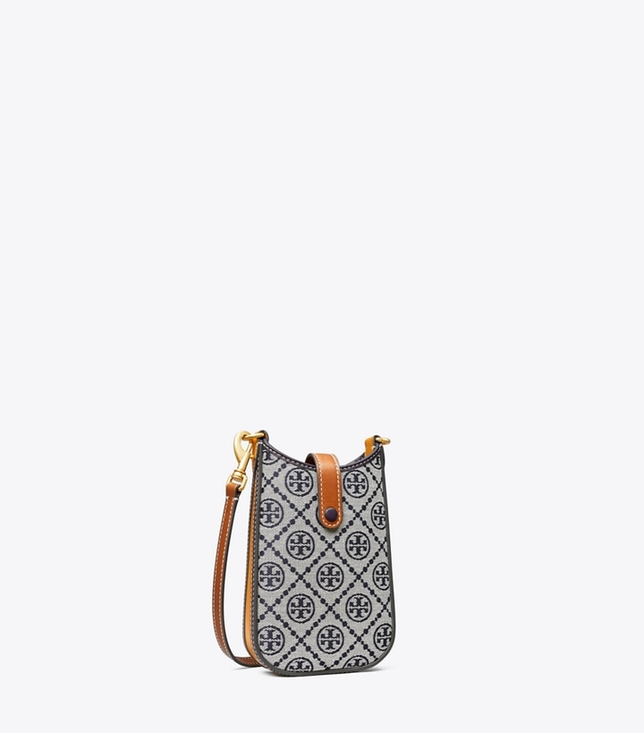 Tory Burch designer ミニバッグ Tモノグラム フォン クロスボディ in Tory Navy angle