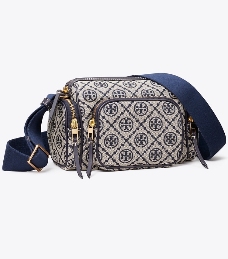 Tory Burch designer crossbody bags T Monogram Pocket Crossbody in Tory Navy angle