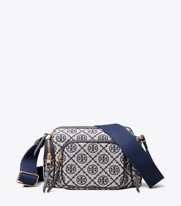 Tory Burch designer crossbody bags T Monogram Pocket Crossbody in Tory Navy front