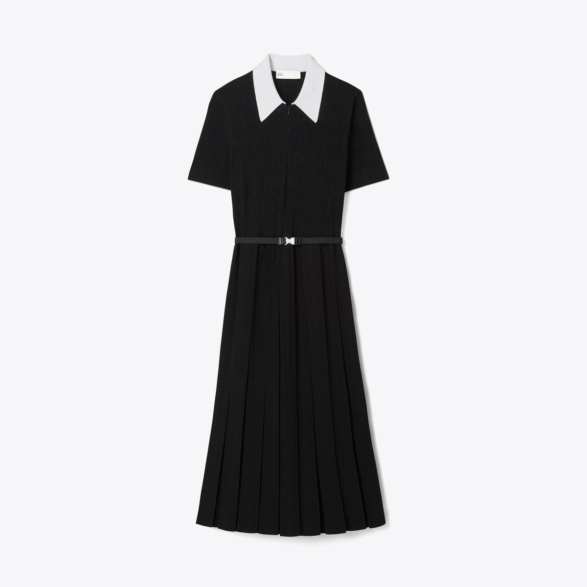 T Monogram Pointelle Pleated Dress: Women's Designer Dresses