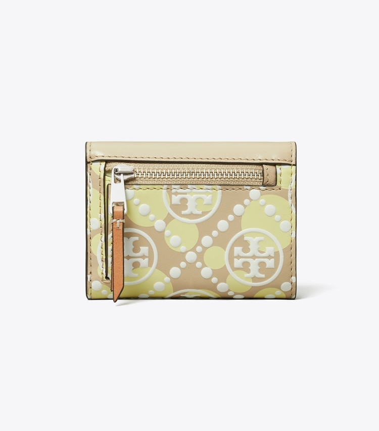 Tory Burch designer wallets T Monogram Printed Leather Small Envelope Wallet in Khaki Sand back