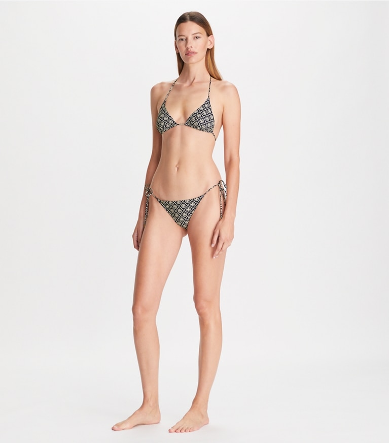 T Monogram Printed String Bikini Top: Women's Designer Two Pieces