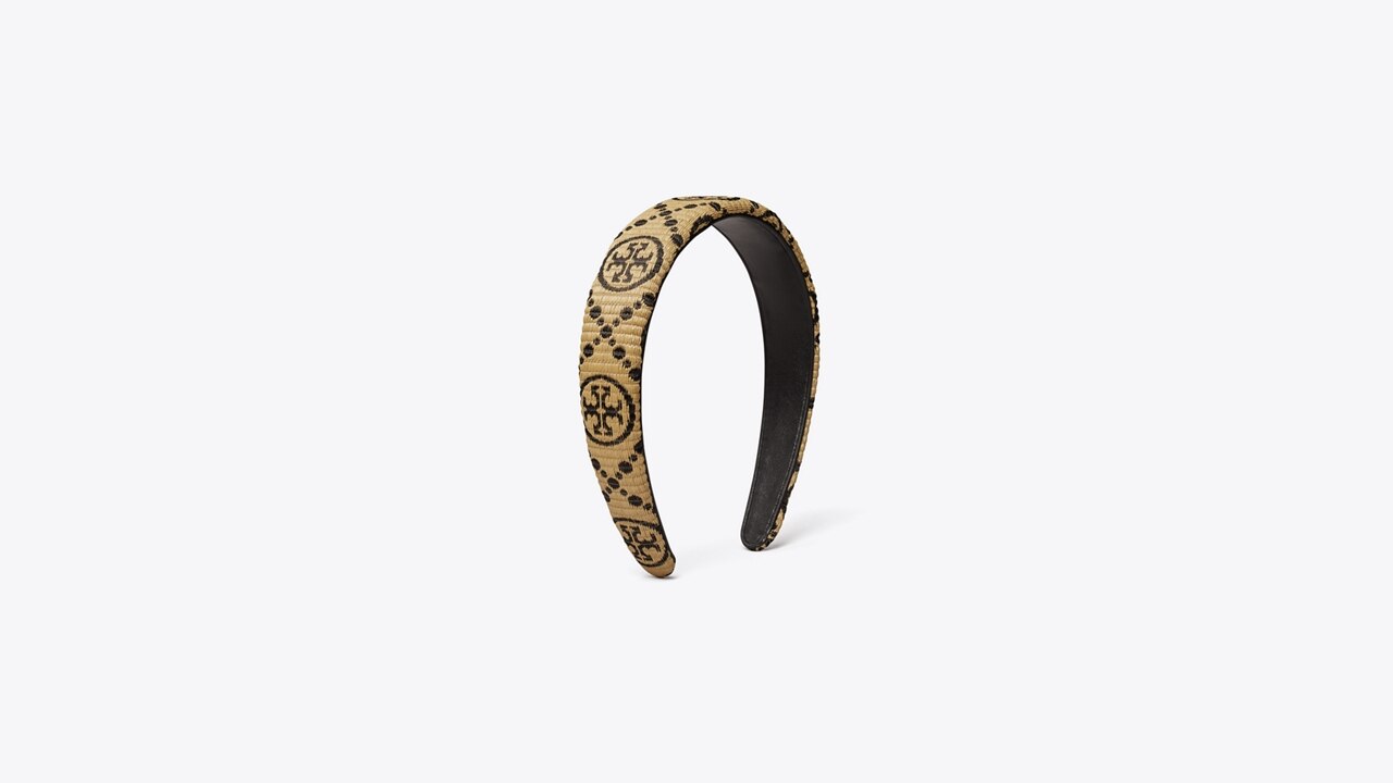 T Monogram Raffia Headband: Women's Accessories | Hair Pins | Tory Burch UK