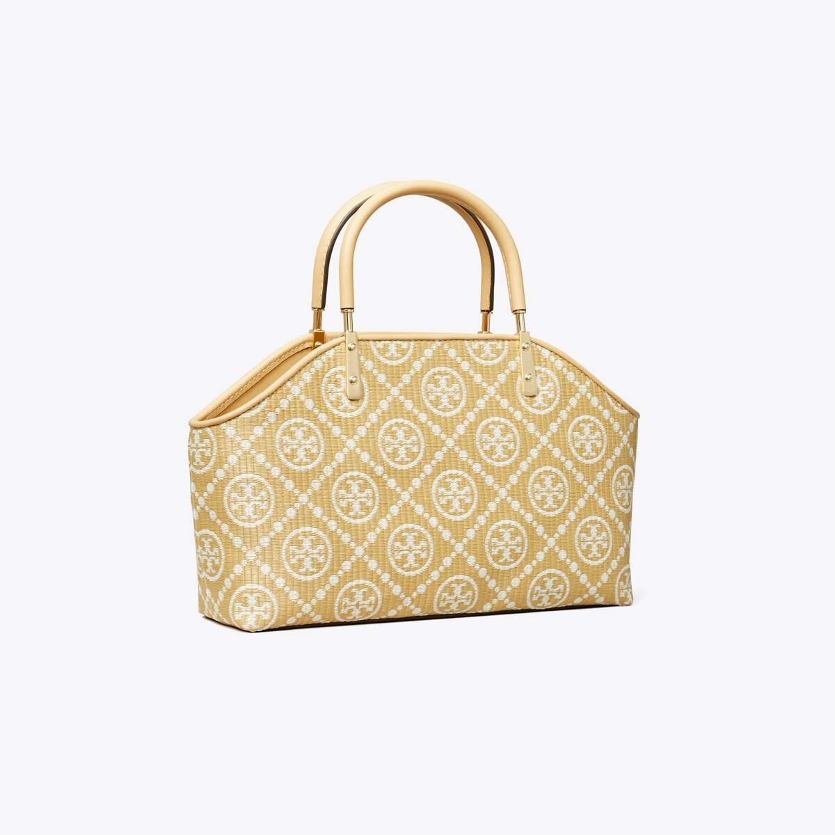 T Monogram Raffia Small Basket Tote: Women's Designer Tote