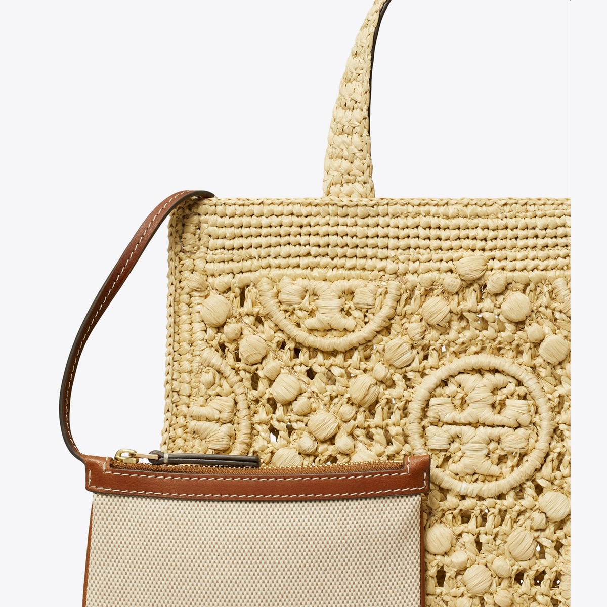 ハンドバッグ Tory Burch Monogram T Raffia Bag Natural Color T Monogram Raffia Top-Handle Tote: Women's Handbags