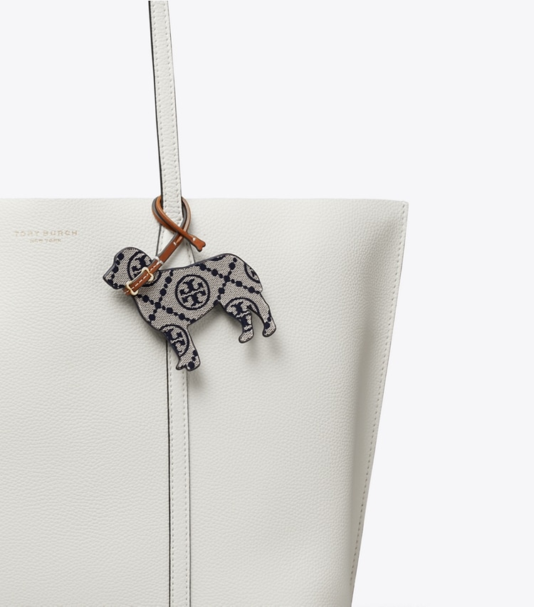 Tory Burch designer bag charms & key rings T Monogram Retriever Bag Charm in Tory Navy detail