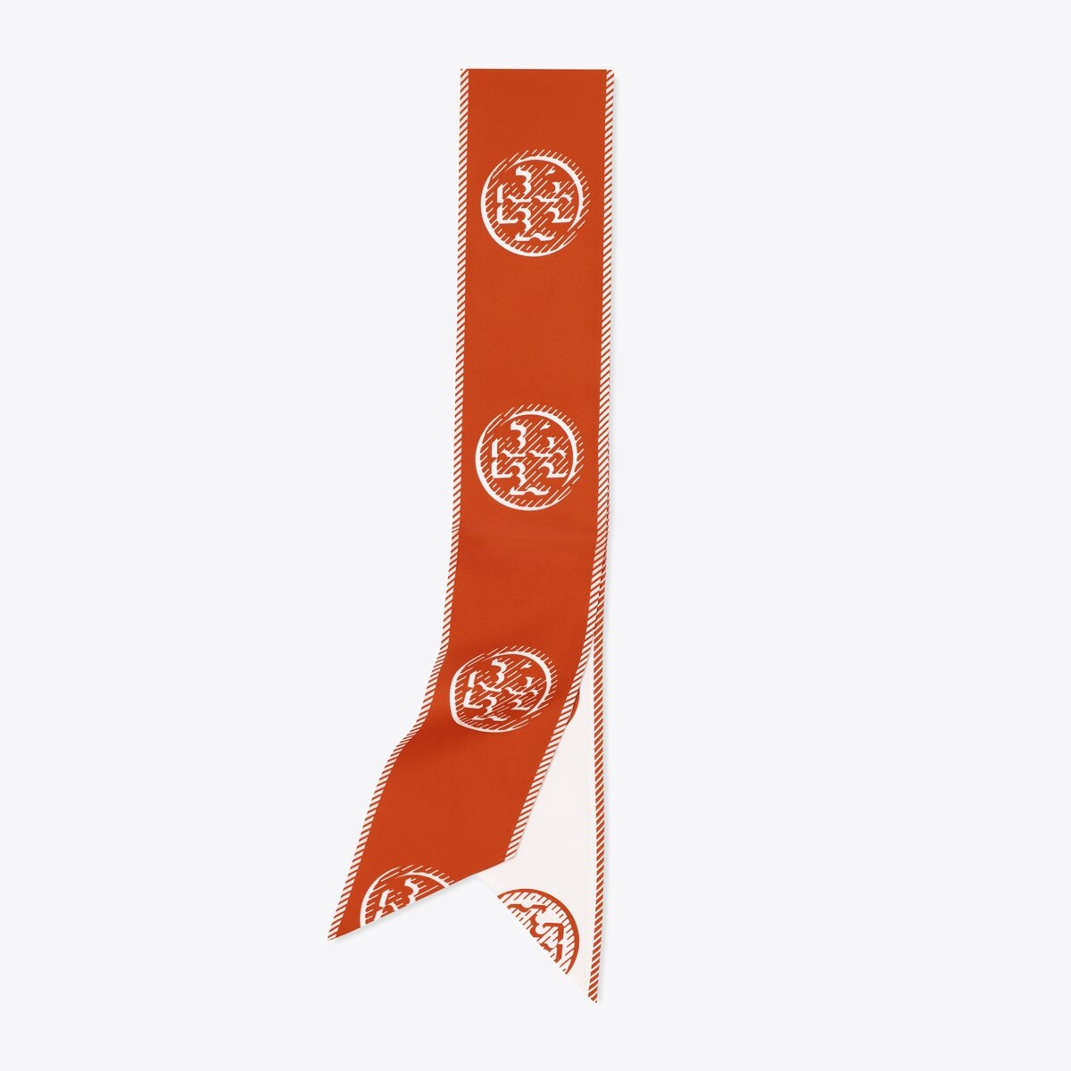スカーフ TORY BURCH Medallion Logo Ribbon silk tie Pepperoncini Medallion Logo Ribbon silk tie TORY BURCH - Nugnes1920