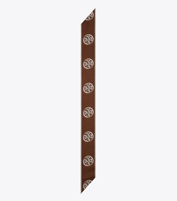 スカーフ TORY BURCH Medallion Logo Ribbon silk tie Ballpoint blue Pisces Dream Silk Ribbon Tie: Women's Designer Scarves